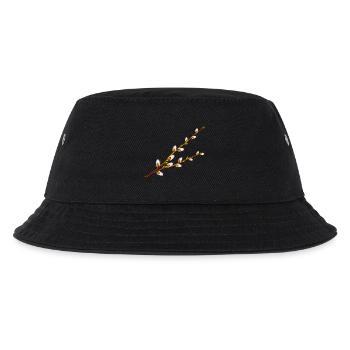 Zarte Palmkätzchen Zweige – Frühlingsmotiv - Kinder Bucket Hat - Schwarz - Vorne