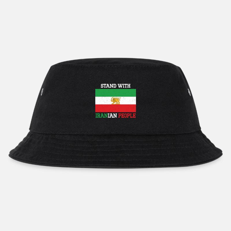 Stand mit dem iranischen Volksemblem - Kinder Bucket Hat - Schwarz