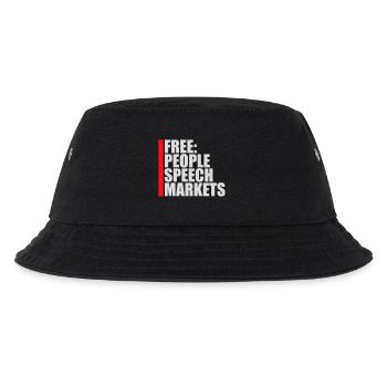 Free Speech Markets People Libertär Freiheit Logo - Kinder Bucket Hat - Schwarz - Vorne