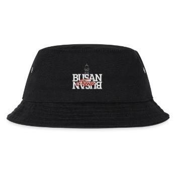 Busan Korea Leuchtturm Typografie Design - Kinder Bucket Hat - Schwarz - Vorne
