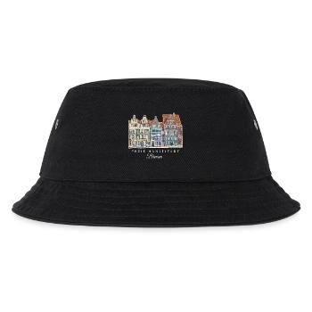 Freie Hansestadt Bremen - Häuserzeile Zeichnung - Kinder Bucket Hat - Schwarz - Vorne