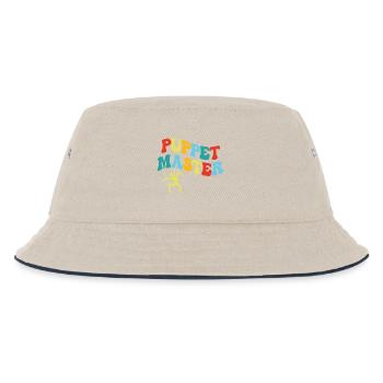 Puppenspieler: Bunte Schaukel-Silhouette - Kinder Bucket Hat - Natur/Navy - Vorne