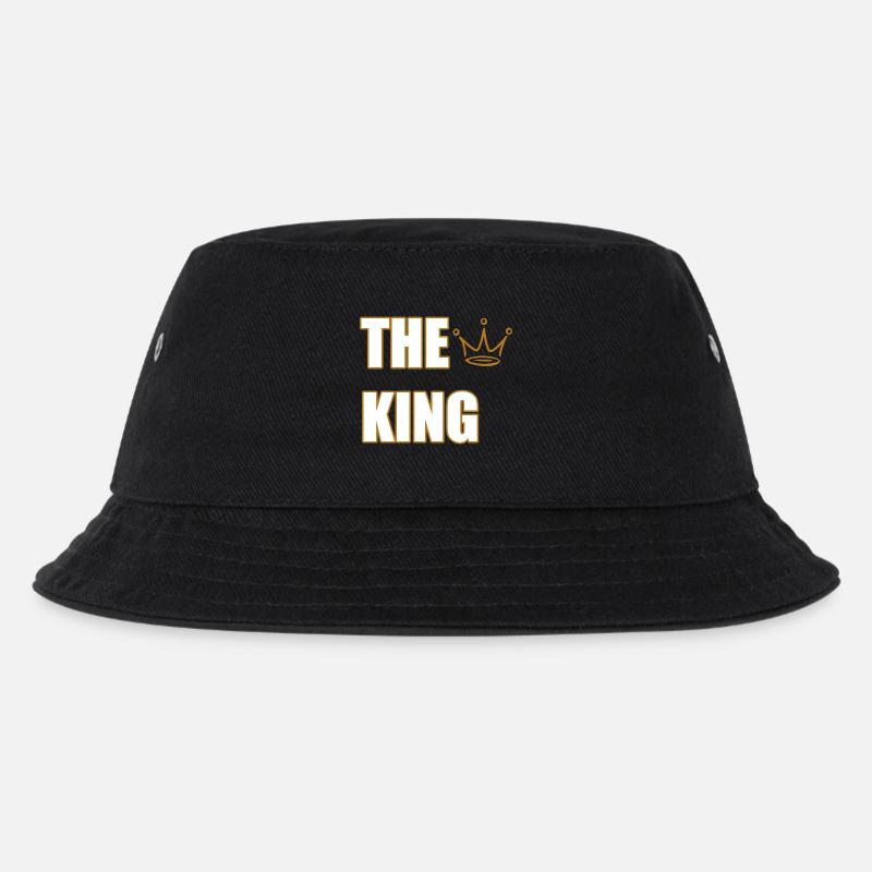 THE KING – Bold Royal Statement Design - Kinder Bucket Hat - Schwarz