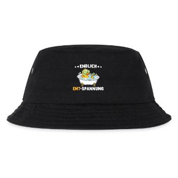 Wellness Ente Endlich Ent-Spannung Wortwitz - Kinder Bucket Hat - Schwarz - Vorne