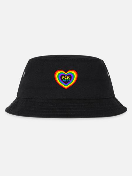 FCK AFD Herz - Kinder Bucket Hat - Schwarz