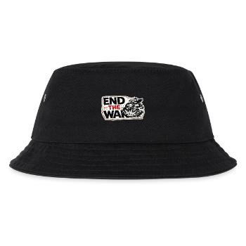 Krieg nicht mehr – Aufkleber: Frieden & Menschlichkeit - Kinder Bucket Hat - Schwarz - Vorne