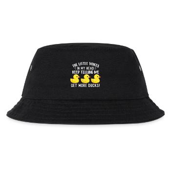 Little Voices Say Get More Ducks Funny Quote - Kids’ Bucket Hat - black - Front