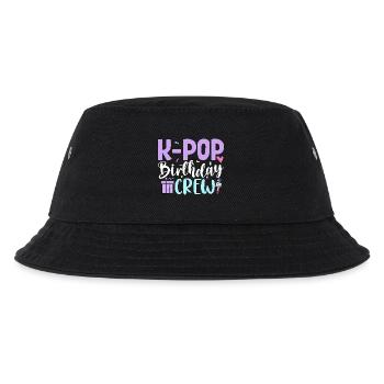 K Pop Birthday Crew - Kinder Bucket Hat - Schwarz - Vorne
