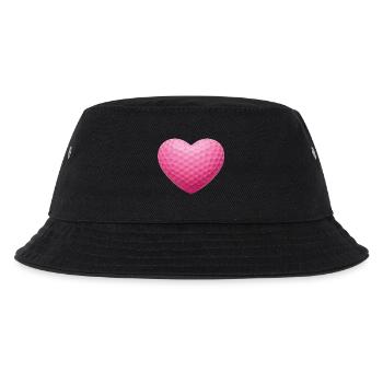 Pink Heart Golfball-Textur - Kinder Bucket Hat - Schwarz - Vorne