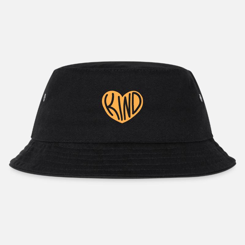 Heart KIND Typografie-Design - Kinder Bucket Hat - Schwarz