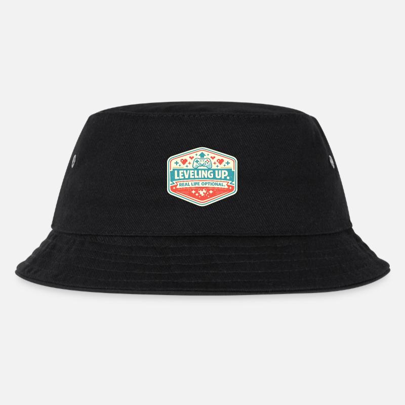 Level Up - Kinder Bucket Hat - Schwarz