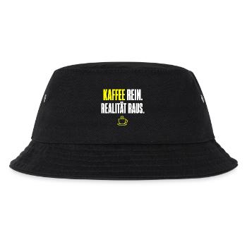 Kaffee Rein Realität Raus - Kinder Bucket Hat - Schwarz - Vorne