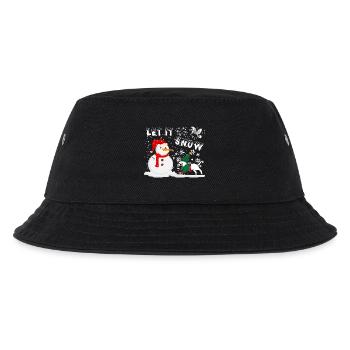 Schneemann lass es schneien - Kinder Bucket Hat - Schwarz - Vorne