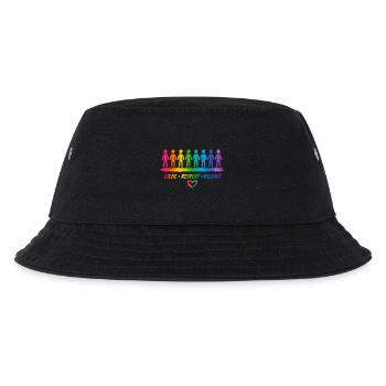 Buntes Diversity & Pride Design - Kinder Bucket Hat - Schwarz - Vorne