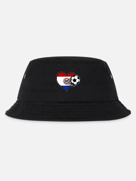 Paraguay Flagge Fußball mit Herz - Kinder Bucket Hat - Schwarz