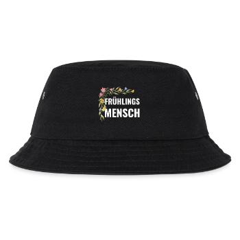 Frühlingsmensch – Blumen Statement - Kinder Bucket Hat - Schwarz - Vorne