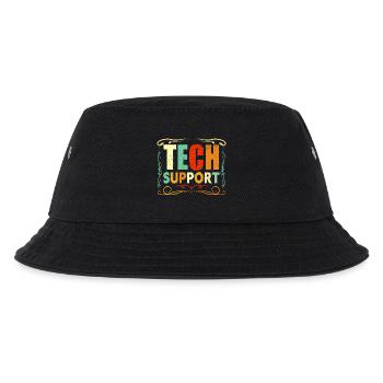 Tech Support Buntes Retro - Kinder Bucket Hat - Schwarz - Vorne