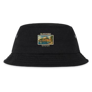 Slowakei Bratislava Vintage Reisemarke - Kinder Bucket Hat - Schwarz - Vorne