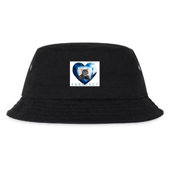 Furrfect Blue Diamond Heart Tabby Cat Aesthetic - Kids’ Bucket Hat - black - Front