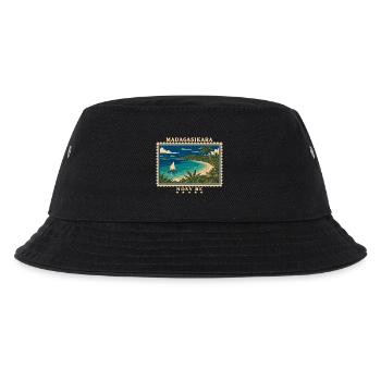 Madagaskar Nosy Be Vintage Reisemarke - Kinder Bucket Hat - Schwarz - Vorne