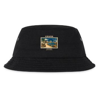 Ghana Accra Vintage Reisemarke - Kinder Bucket Hat - Schwarz - Vorne