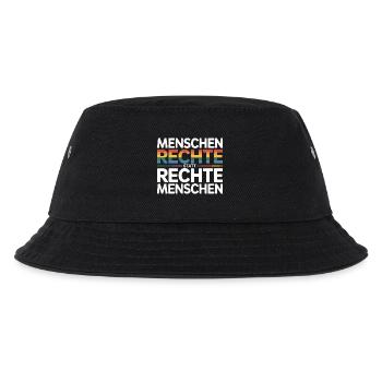Menschenrechte statt rechte Menschen Sticker  - Kinder Bucket Hat - Schwarz - Vorne
