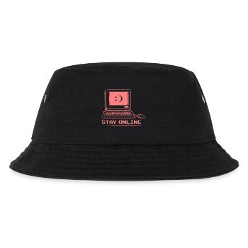 Stay Online Retro Computer - Kids’ Bucket Hat - black - Front