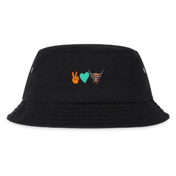 Kuh Rind Hochlandrind - Kinder Bucket Hat - Schwarz - Vorne