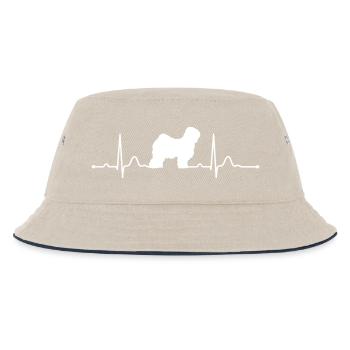 TIBET TERRIER heartbeat Herzschlag - Kinder Bucket Hat - Natur/Navy - Vorne