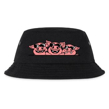 Crew Sonnenbrillen Coole Schweine - Kinder Bucket Hat - Schwarz - Vorne