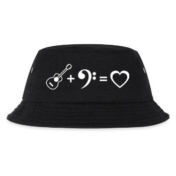 Bass Guitar Love Bassist Symbol Guitar Musician - Kids’ Bucket Hat - black - Front