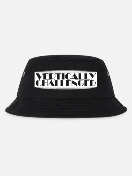 Vertically Challenged Funny Short People Joke Men - Kids’ Bucket Hat - black