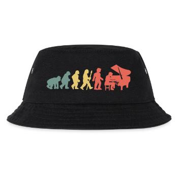 Klavierspieler Pianist Evolution - Kinder Bucket Hat - Schwarz - Vorne