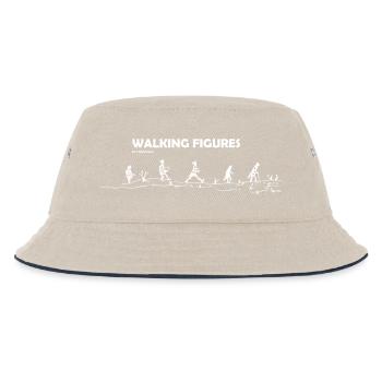 walking Figures white - Kinder Bucket Hat - Natur/Navy - Vorne