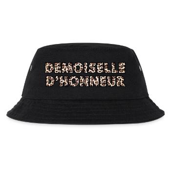 Leopard Brautjungfer - Kinder Bucket Hat - Schwarz - Vorne