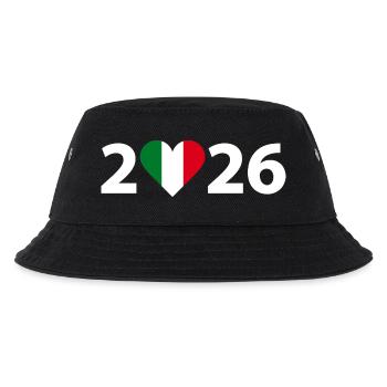 I love Italien 2026, Italien 2026 - Kinder Bucket Hat - Schwarz - Vorne