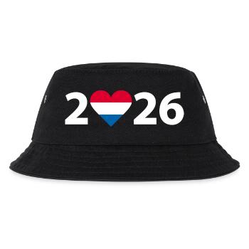 I love Niederland 2026, Niederlande 2026 - Kinder Bucket Hat - Schwarz - Vorne