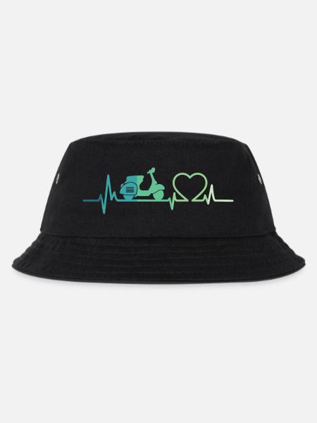 Heartbeat Roller Motor Roller - Kinder Bucket Hat - Schwarz