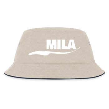Mila als Geschenk - Kinder Bucket Hat - Natur/Navy - Vorne