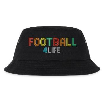 Football 4 Life Retro Neon Text - Kinder Bucket Hat - Schwarz - Vorne