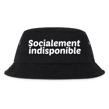 Sozial nicht verfügbar - Kinder Bucket Hat - Schwarz - Vorne