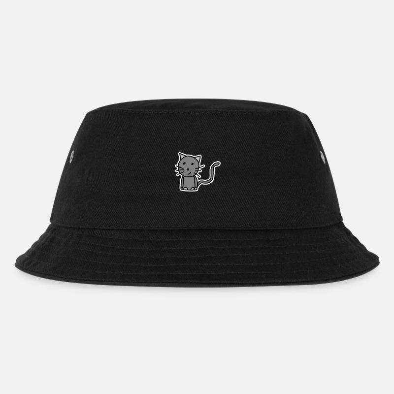 Katze - Kinder Bucket Hat - Schwarz