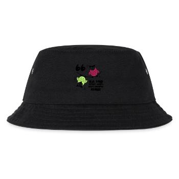 66. Geburtstag - Eulen "na und" - Kinder Bucket Hat - Schwarz - Vorne