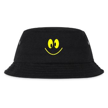 Grinsebacke + - Kinder Bucket Hat - Schwarz - Vorne