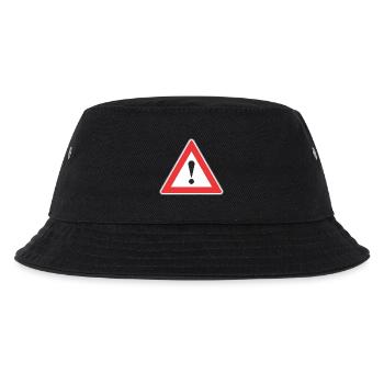 Verkehrsschild Ausrufezeichen - Kinder Bucket Hat - Schwarz - Vorne