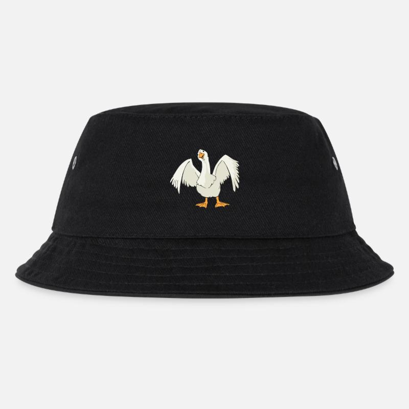 Gans Comic - Kinder Bucket Hat - Schwarz