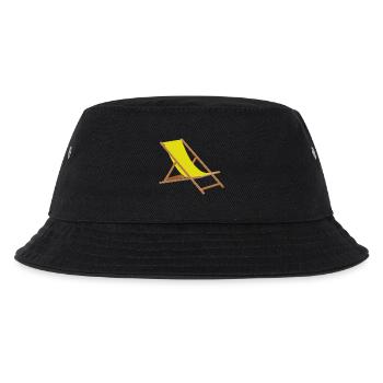 Strand Sommer Sonne Liegestuhl Urlaub - Kinder Bucket Hat - Schwarz - Vorne