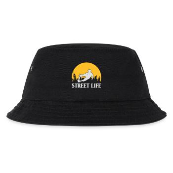 Street Life Skateboard - Kinder Bucket Hat - Schwarz - Vorne
