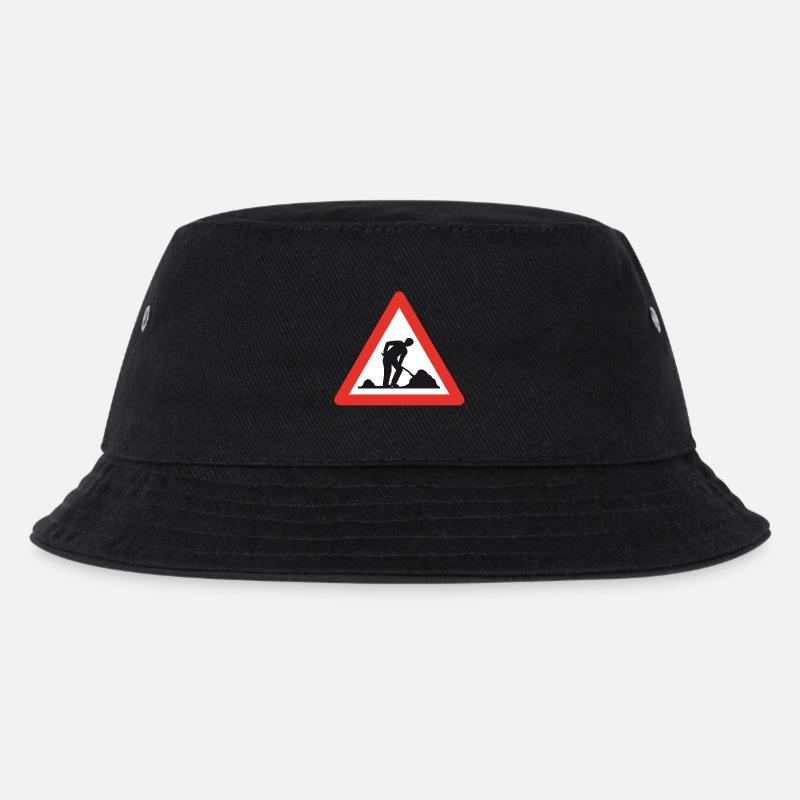 Achtung Baustelle! - Kinder Bucket Hat - Schwarz