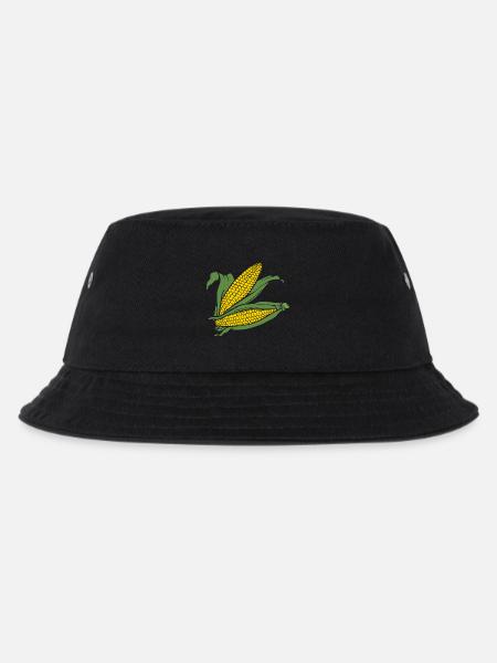 Korngrafik Gelbgrün - Kinder Bucket Hat - Schwarz